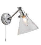 Endon Faraday Ścienna/Kinkiet Łazienkowa 1xG9 Chromowana Powłoka i Przezroczyste Szkło 93853