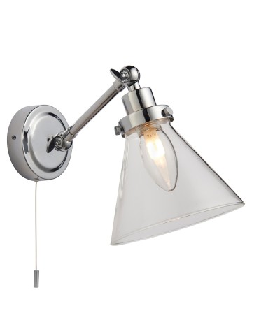 Endon Faraday Ścienna/Kinkiet Łazienkowa 1xG9 Chromowana Powłoka i Przezroczyste Szkło 93853