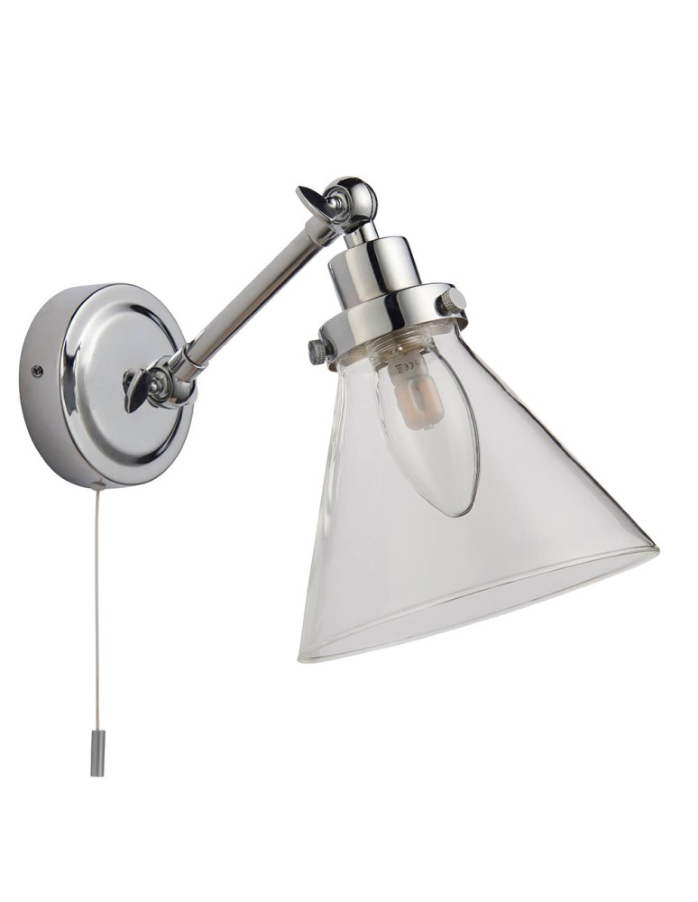 Endon Faraday Ścienna/Kinkiet Łazienkowa 1xG9 Chromowana Powłoka i Przezroczyste Szkło 93853