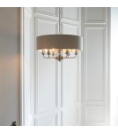 Endon Highclere Wisząca 6xE14 Powłoka ze Szczotkowanego Chromu i Naturalne Płótno 94357