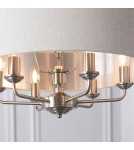 Endon Highclere Wisząca 6xE14 Powłoka ze Szczotkowanego Chromu i Naturalne Płótno 94357