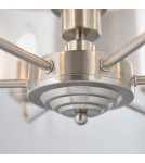 Endon Highclere Wisząca 6xE14 Powłoka ze Szczotkowanego Chromu i Naturalne Płótno 94357