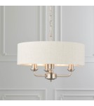 Endon Highclere Wisząca 3xE14 Powłoka ze Szczotkowanego Chromu i Naturalne Płótno 94361