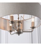 Endon Highclere Wisząca 3xE14 Powłoka ze Szczotkowanego Chromu i Naturalne Płótno 94361
