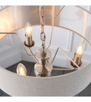 Endon Highclere Wisząca 3xE14 Powłoka ze Szczotkowanego Chromu i Naturalne Płótno 94361