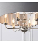 Endon Highclere Wisząca 6xE14 Powłoka z Jasnego Niklu i Tkanina w Kolorze Węgla Drzewnego 94373