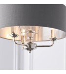 Endon Highclere Wisząca 3xE14 Powłoka z Jasnego Niklu i Tkanina w Kolorze Węgla Drzewnego 94377