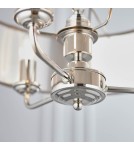 Endon Highclere Wisząca 3xE14 Powłoka z Jasnego Niklu i Tkanina w Kolorze Węgla Drzewnego 94377