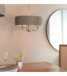 Endon Highclere Wisząca 3xE14 Powłoka z Jasnego Niklu i Tkanina w Kolorze Węgla Drzewnego 94394