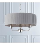 Endon Highclere Wisząca 3xE14 Powłoka z Jasnego Niklu i Tkanina w Kolorze Węgla Drzewnego 94394