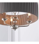 Endon Highclere Wisząca 3xE14 Powłoka z Jasnego Niklu i Tkanina w Kolorze Węgla Drzewnego 94394