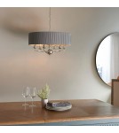Endon Highclere Wisząca 6xE14 Powłoka z Jasnego Niklu i Tkanina w Kolorze Węgla Drzewnego 94397