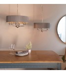 Endon Highclere Wisząca 6xE14 Powłoka z Jasnego Niklu i Tkanina w Kolorze Węgla Drzewnego 94397