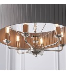 Endon Highclere Wisząca 6xE14 Powłoka z Jasnego Niklu i Tkanina w Kolorze Węgla Drzewnego 94397