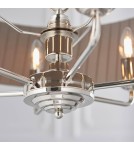 Endon Highclere Wisząca 6xE14 Powłoka z Jasnego Niklu i Tkanina w Kolorze Węgla Drzewnego 94397