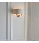 Endon Highclere Ścienna/Kinkiet 2xE14 Powłoka ze Szczotkowanego Chromu i Naturalne Płótno 94403