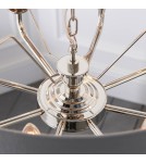 Endon Highclere Wisząca 8xE14 Powłoka z Jasnego Niklu i Tkanina w Kolorze Węgla Drzewnego 94415