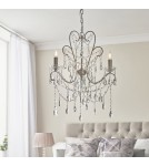 Endon Berkley Wisząca 3xE14 Postarzana Srebrna Farba i Przezroczyste Szkło 95524