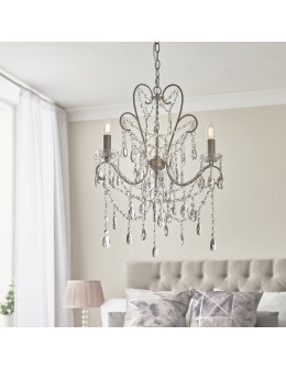 Endon Berkley Wisząca 3xE14 Postarzana Srebrna Farba i Przezroczyste Szkło 95524 - product 2