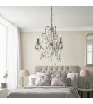 Endon Berkley Wisząca 3xE14 Postarzana Srebrna Farba i Przezroczyste Szkło 95524