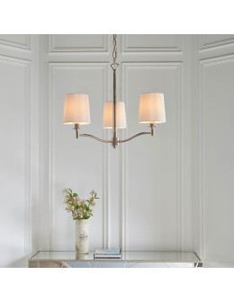 Endon Ortona Wisząca 3xE14 Powłoka z Jasnego Niklu i Biała Tkanina w Stylu Vintage 95828 - product 2