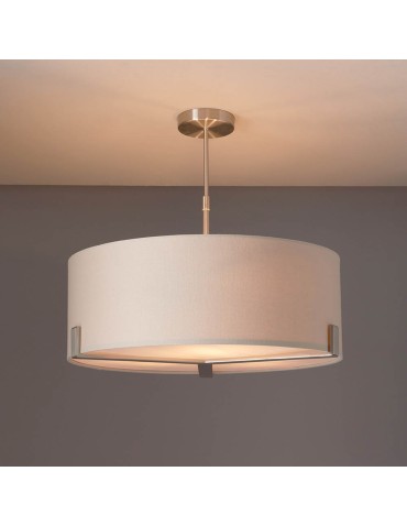 Endon Hayfield Wisząca 3xE27 Powłoka Satynowo-Niklowa i Szary Materiał 95834 - product 2