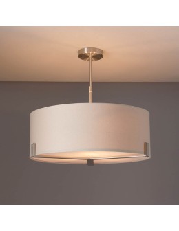 Endon Hayfield Wisząca 3xE27 Powłoka Satynowo-Niklowa i Szary Materiał 95834 - produkt 2