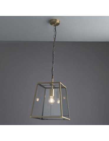 Endon Hurst Wisząca 1xE27 Powłoka z Matowego Mosiądzu Antycznego i Przezroczyste Szkło 95835 - product 2