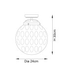 Endon Elston Sufitowa/Plafon Łazienkowa 1xE27 Chromowana Powłoka i Przezroczyste, Przyciemniane Szkło 95994