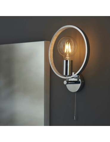 Endon Merola Ścienna/Kinkiet Łazienkowa 1xE27 Chromowana Powłoka i Przezroczysty, Fasetowany Akryl 96002 - product 2