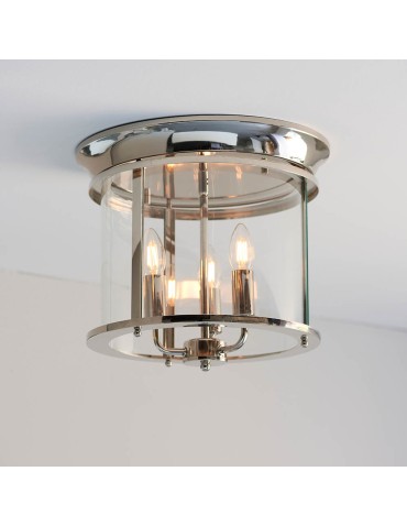 Endon Hampworth Sufitowa/Plafon 3xE14 Powłoka z Jasnego Niklu i Przezroczyste Szkło 96153 - product 2