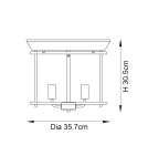 Endon Hampworth Sufitowa/Plafon 3xE14 Powłoka z Jasnego Niklu i Przezroczyste Szkło 96153