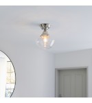 Endon Camberley Sufitowa 1xE27 Powłoka z Jasnego Niklu i Przezroczyste Szkło 96170