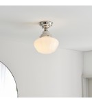 Endon Camberley Sufitowa 1xE27 Powłoka z Jasnego Niklu i Opalowe Szkło 96171