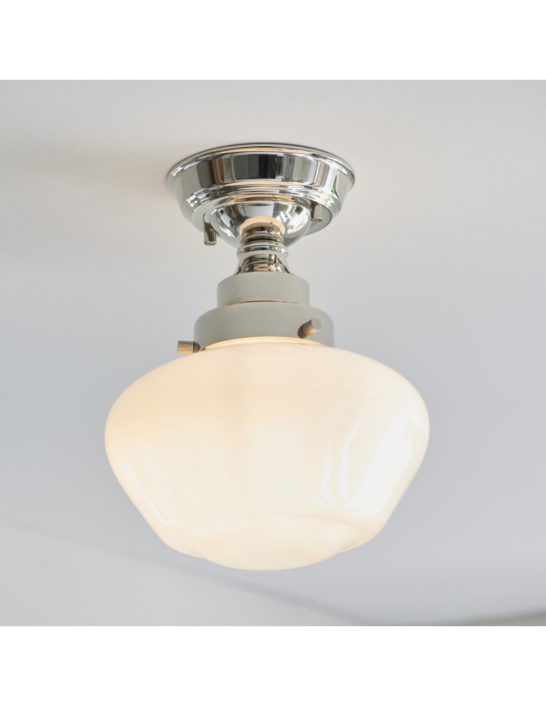 Endon Camberley Sufitowa 1xE27 Powłoka z Jasnego Niklu i Opalowe Szkło 96171