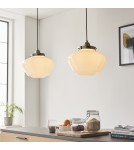 Endon Camberley Wisząca 1xE27 Powłoka z Jasnego Niklu i Opalowe Szkło 96174
