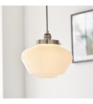 Endon Camberley Wisząca 1xE27 Powłoka z Jasnego Niklu i Opalowe Szkło 96174
