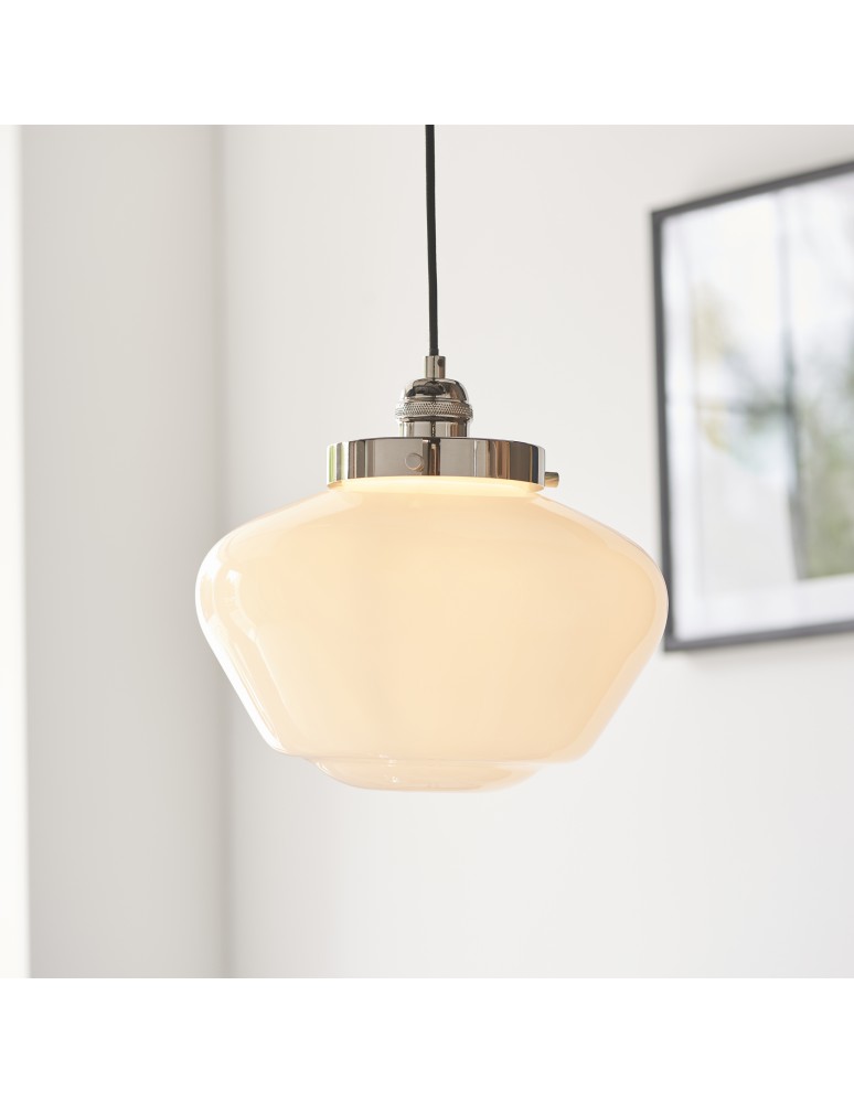 Endon Camberley Wisząca 1xE27 Powłoka z Jasnego Niklu i Opalowe Szkło 96174