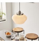 Endon Camberley Wisząca 1xE27 Powłoka z Jasnego Niklu i Opalowe Szkło 96174