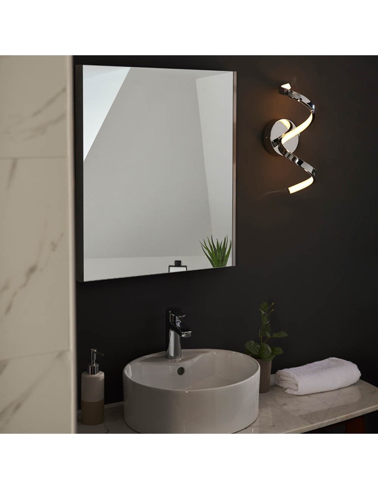Endon Astral Ścienna/Kinkiet Łazienkowa 1xLED Powłoka Chromowana i Biały Silikon 96433