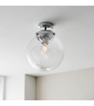 Endon Milston Sufitowa/Plafon Łazienkowa 1xE27 Chromowana Powłoka i Przezroczyste Spiralne Szkło 96488