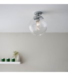 Endon Milston Sufitowa/Plafon Łazienkowa 1xE27 Chromowana Powłoka i Przezroczyste Spiralne Szkło 96488