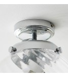 Endon Milston Sufitowa/Plafon Łazienkowa 1xE27 Chromowana Powłoka i Przezroczyste Spiralne Szkło 96488