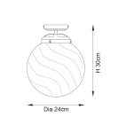 Endon Milston Sufitowa/Plafon Łazienkowa 1xE27 Chromowana Powłoka i Przezroczyste Spiralne Szkło 96488