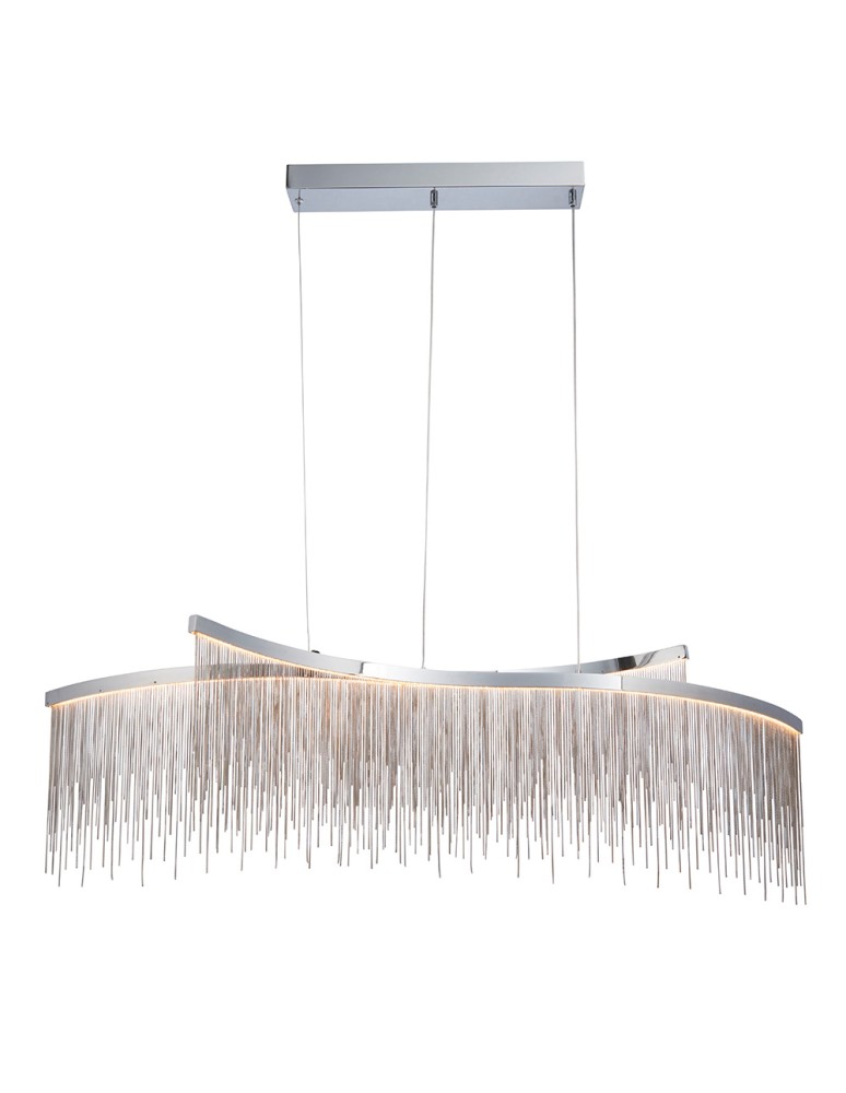 Endon Orphelia Criss Cross Wisząca 1xLED Powłoka Chromowana i Srebrny Łańcuszek z Efektem 97219