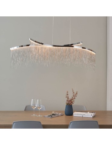 Endon Orphelia Criss Cross Wisząca 1xLED Powłoka Chromowana i Srebrny Łańcuszek z Efektem 97219 - product 2
