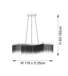 Endon Orphelia Criss Cross Wisząca 1xLED Powłoka Chromowana i Srebrny Łańcuszek z Efektem 97219