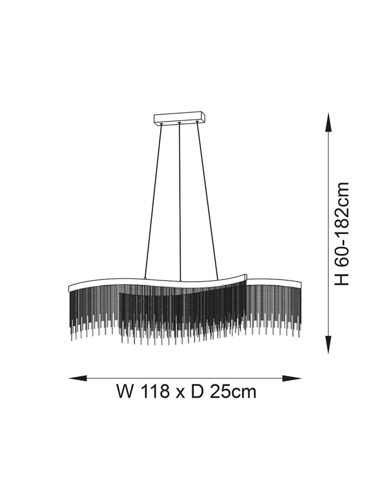 Endon Orphelia Criss Cross Wisząca 1xLED Powłoka Chromowana i Srebrny Łańcuszek z Efektem 97219
