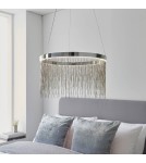 Endon Zelma CCT Wisząca 1xLED Powłoka Chromowana i Srebrny Łańcuszek z Efektem 97368