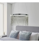 Endon Zelma CCT Wisząca 1xLED Powłoka Chromowana i Srebrny Łańcuszek z Efektem 97368